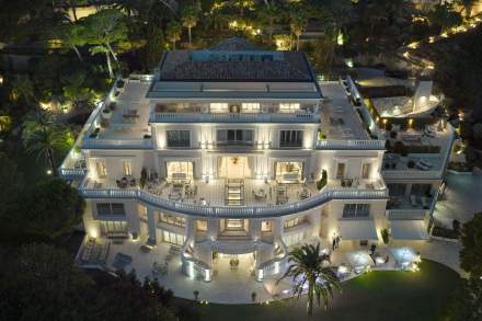 Cap Estel Hotel Drone view Night, Luxury Hotel Eze